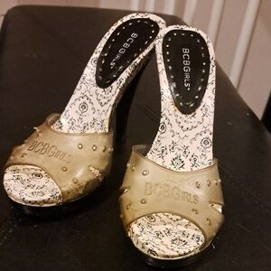 BCBGirls Gold Studded Mules